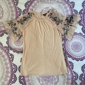 RW & CO. • Frilly Embroidered Top